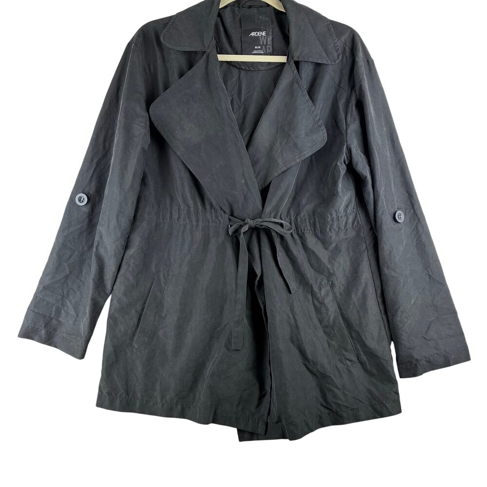 Ardene Lightweight Belted Jacket Women's Medium Black Capsule Minimalist READ